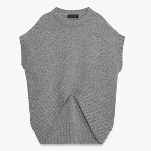 ZARA GREY ASYMMETRICAL SWEATER